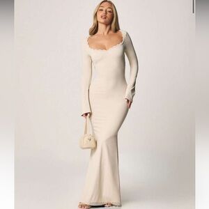 NWT | MISSGUIDED Sweetheart Neckline Maxi Dress With Lace Trim